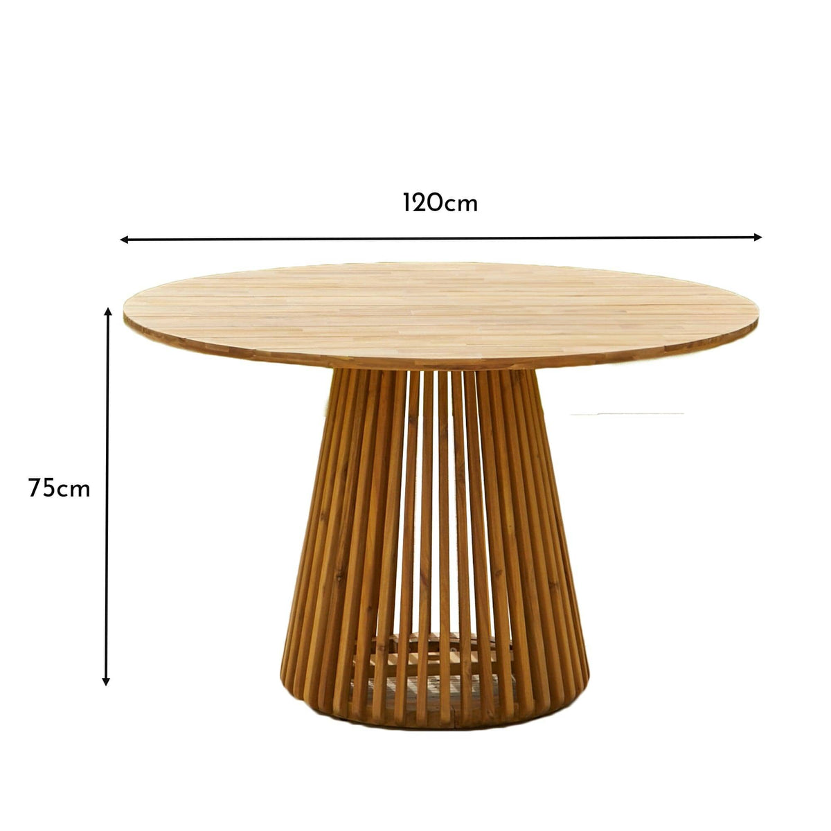 Willow Round Wooden Garden Table - White Acacia