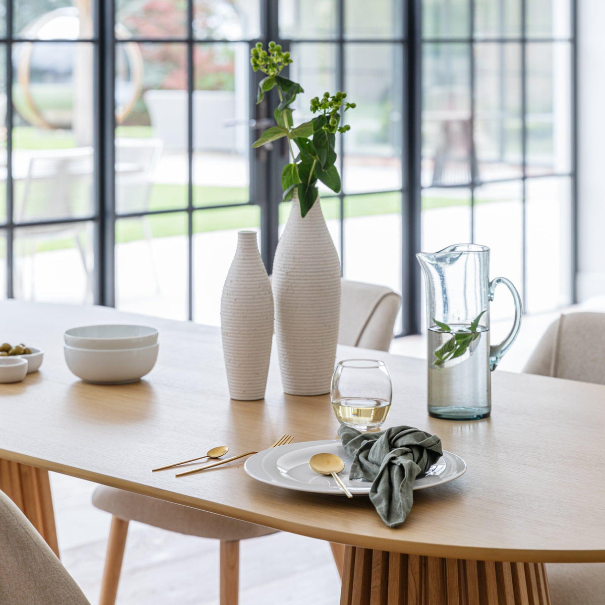 Willow Pale Oak Oval Dining Table