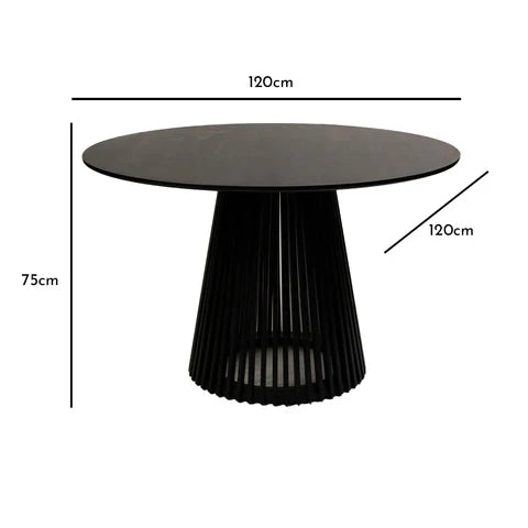 OUTLET - Willow Black Round Dining Table
