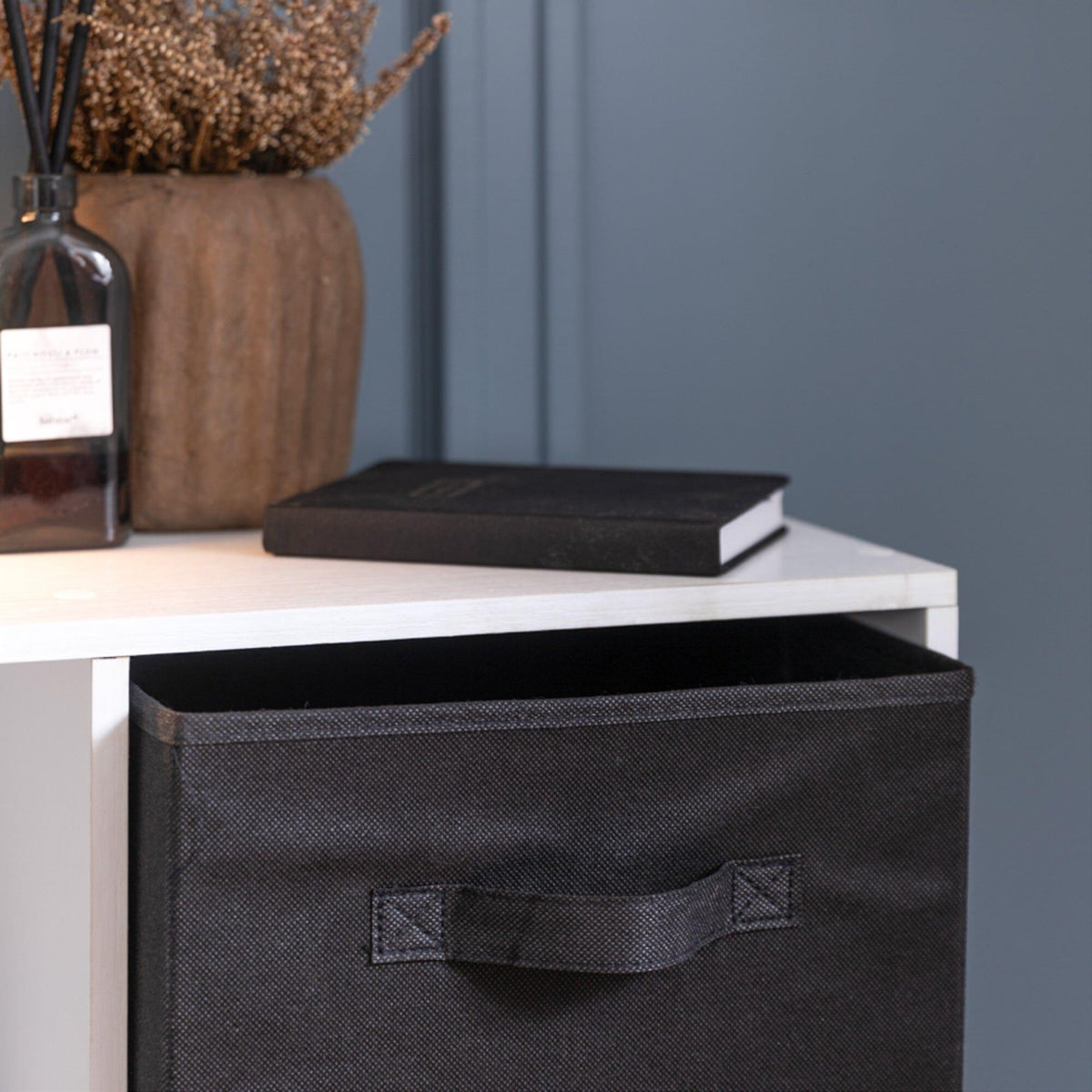 Cara Wooden 4 Cube Storage Unit - Black Baskets