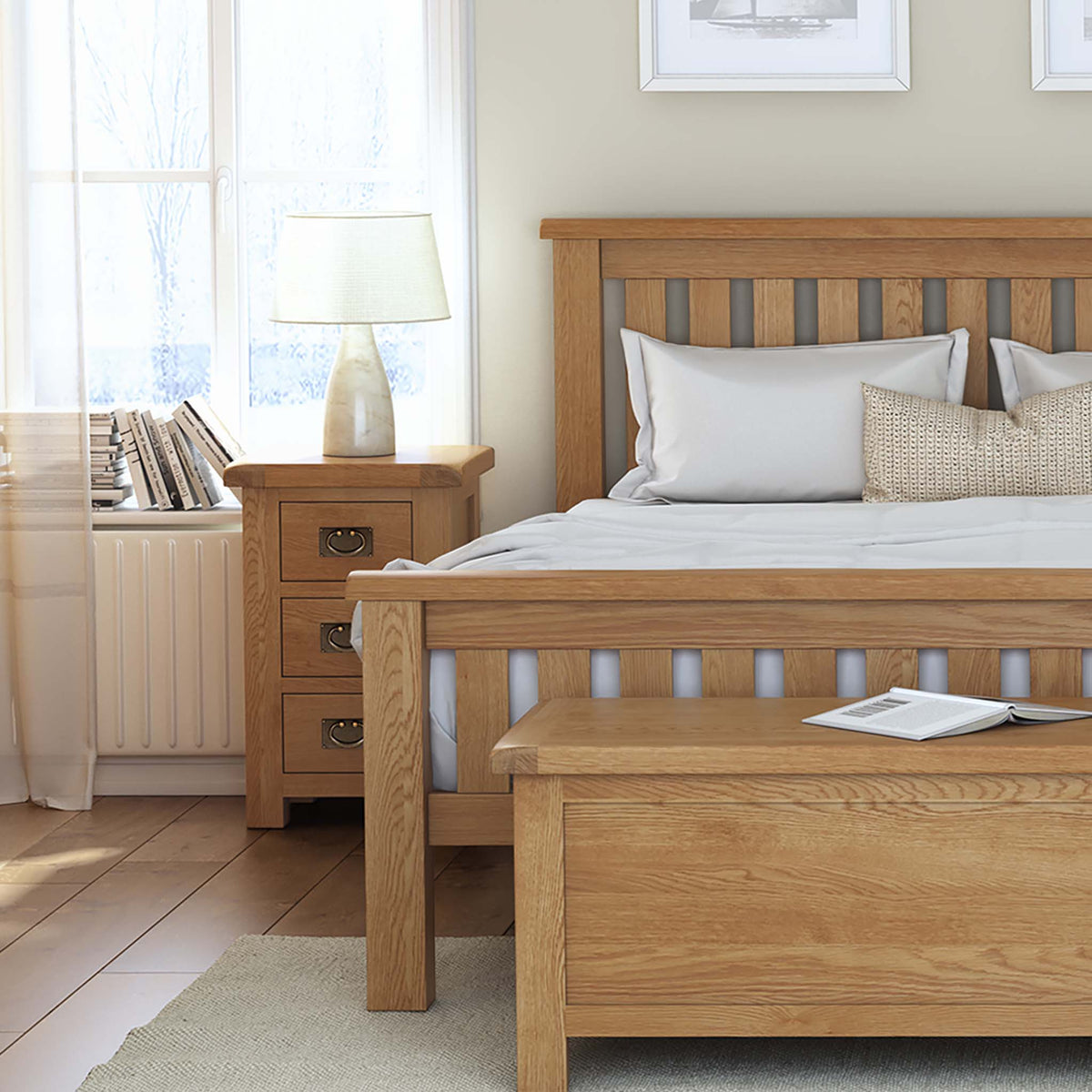 Zelah Oak Bedside Table