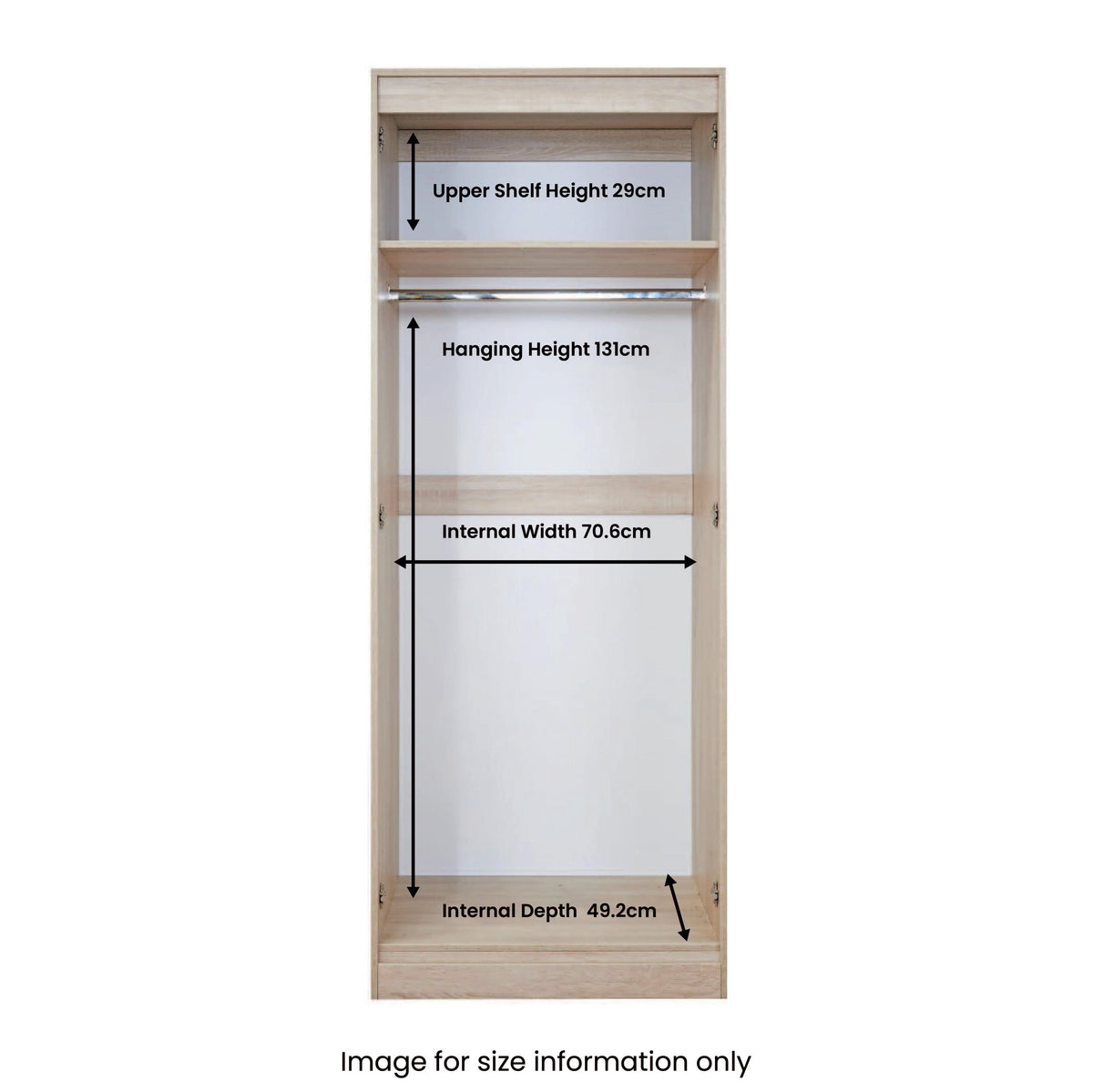 Blakely White & Light Oak 2 Door Wardrobe