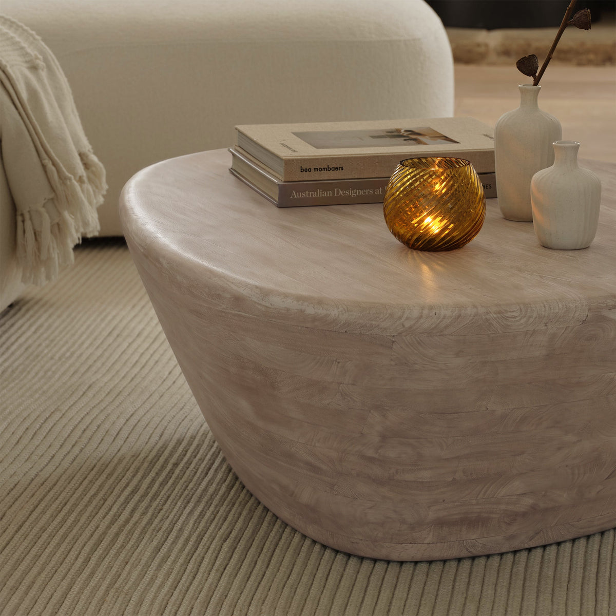 Alder 107cm Limewash Freeform Coffee Table