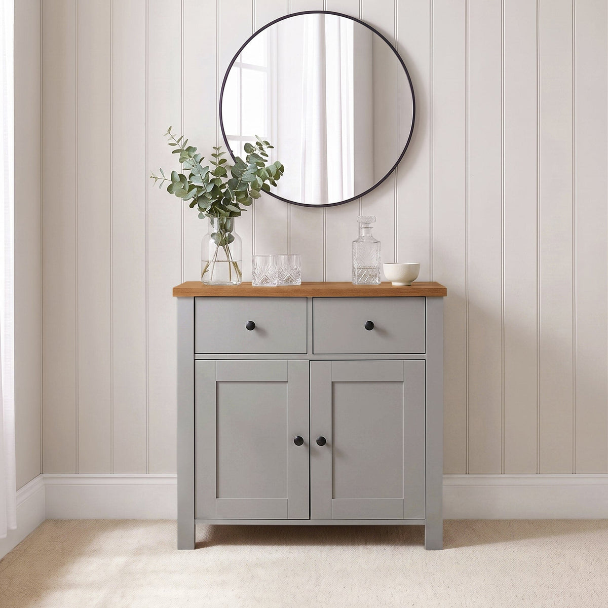 Bampton 2 Door Sideboard - Stone Grey