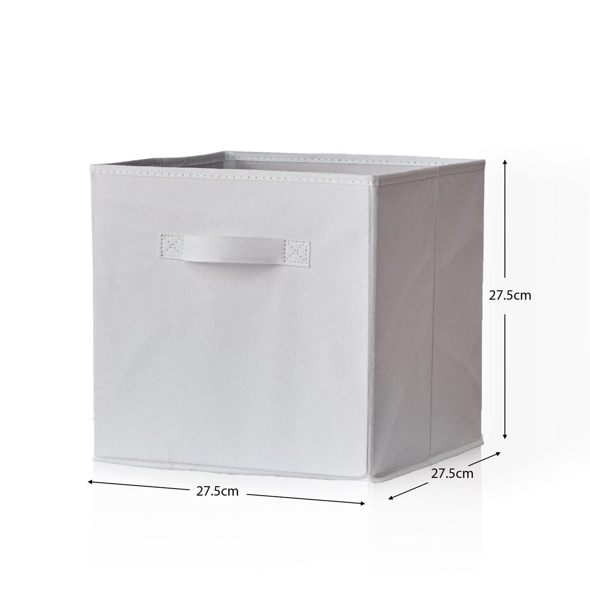 Cara 6 Cube Bookcase Ladder Storage Unit - Chalk White with White Boxes