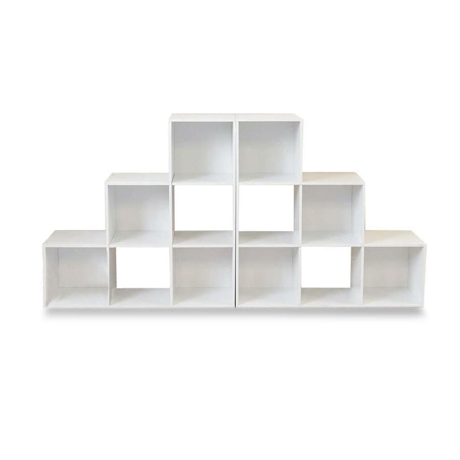 Cara 12 Cube Bookcase Ladder Storage Unit - Chalk White - Two 6 Cube Units