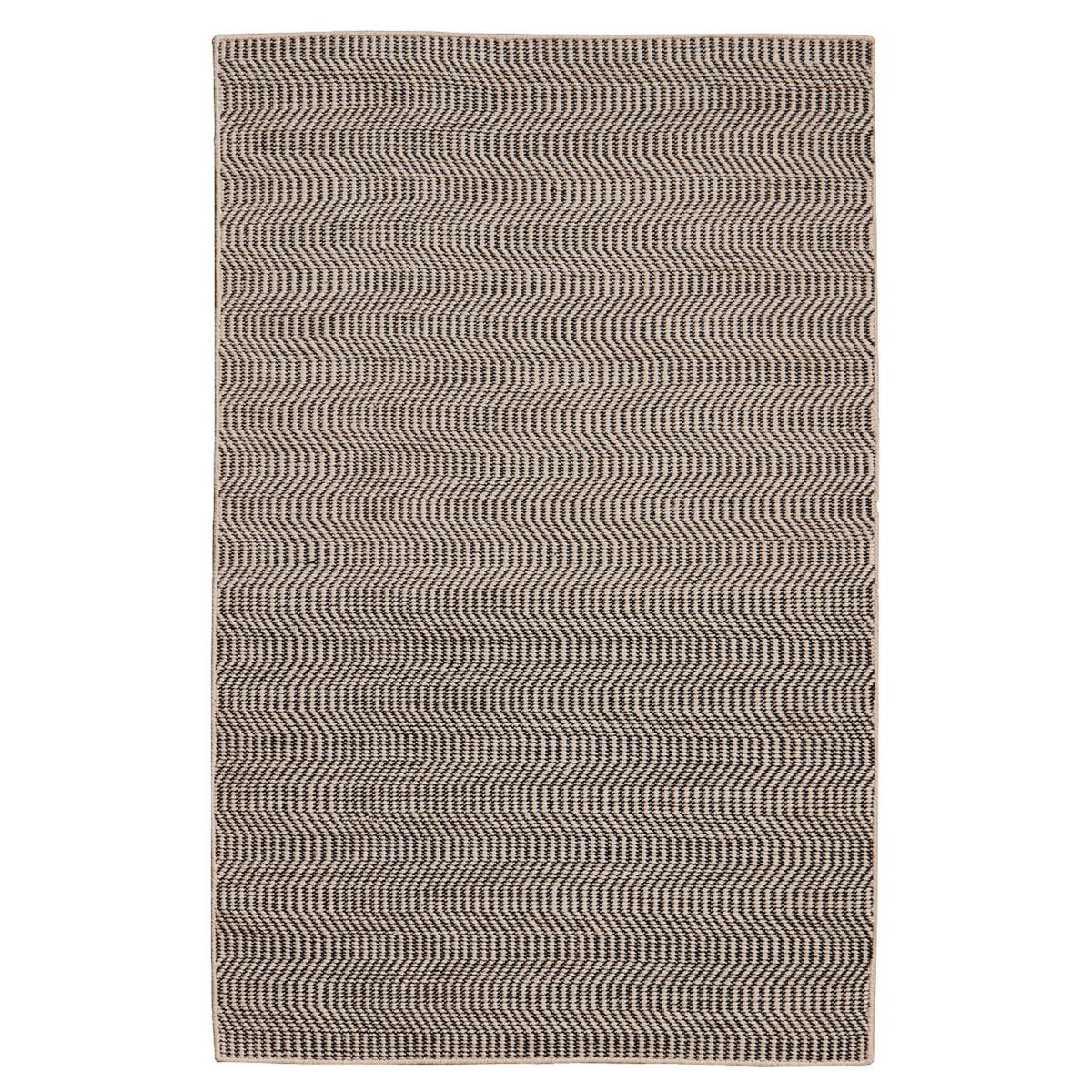 Alverton Clay & Black Geometric Wool with Cotton Rug - 160 x 230cm
