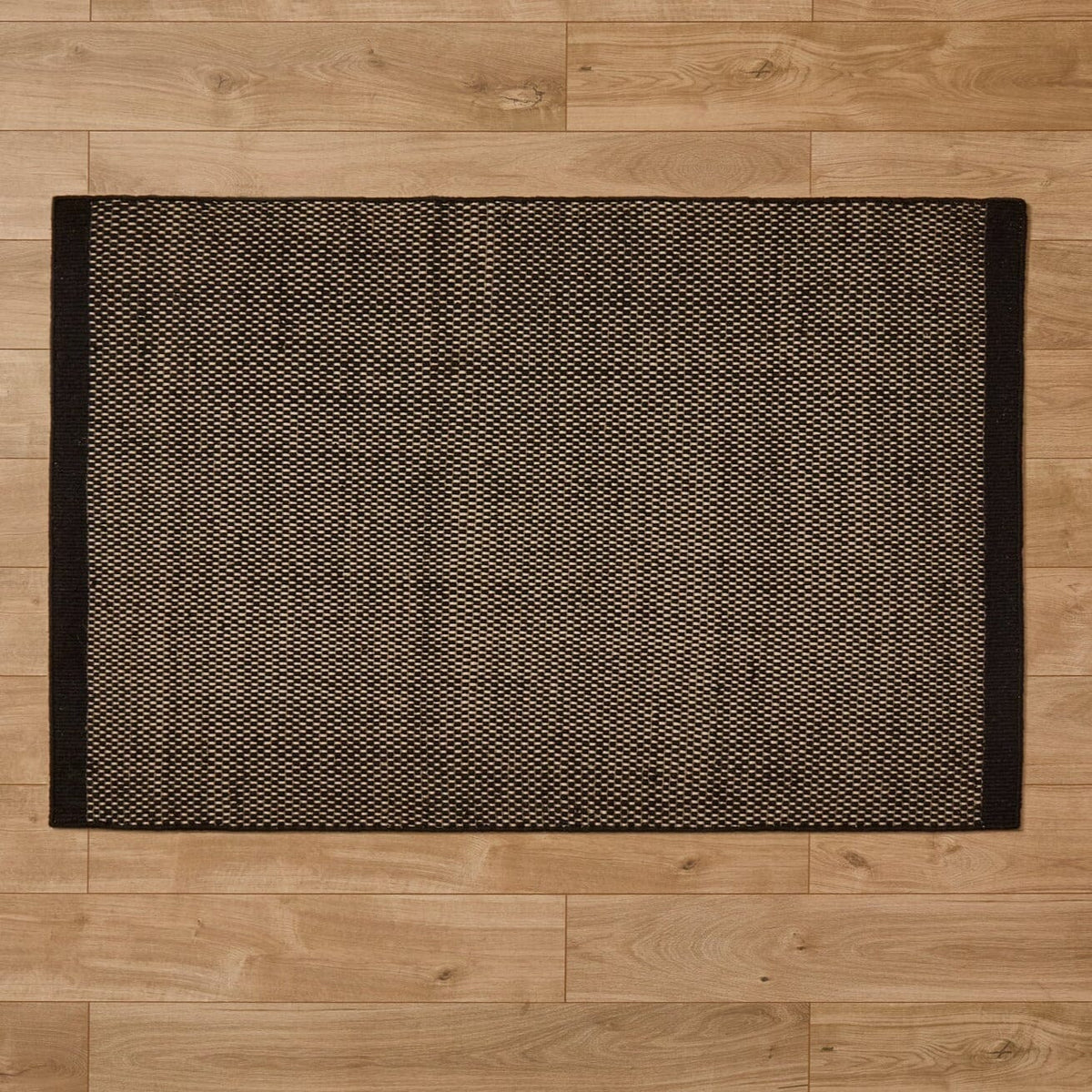 Atcham Black Pebble Wool with Cotton Rug - 120 x 170cm