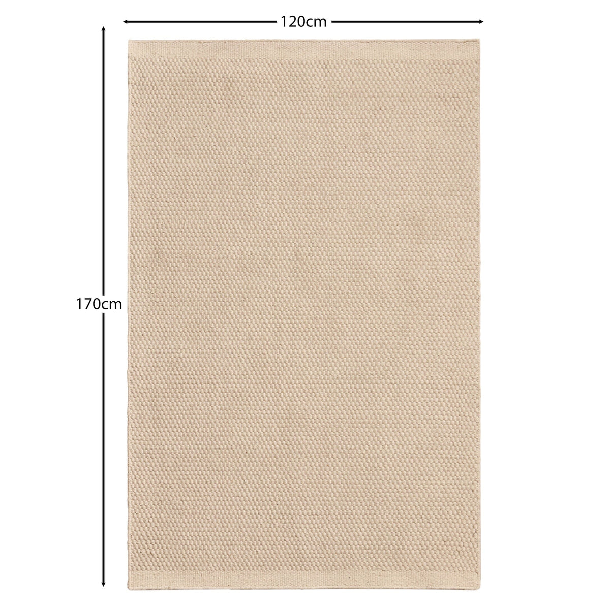 Outlet - Cotham Clay & Natural Striped Wool with Cotton Rug - 120 x 170cm