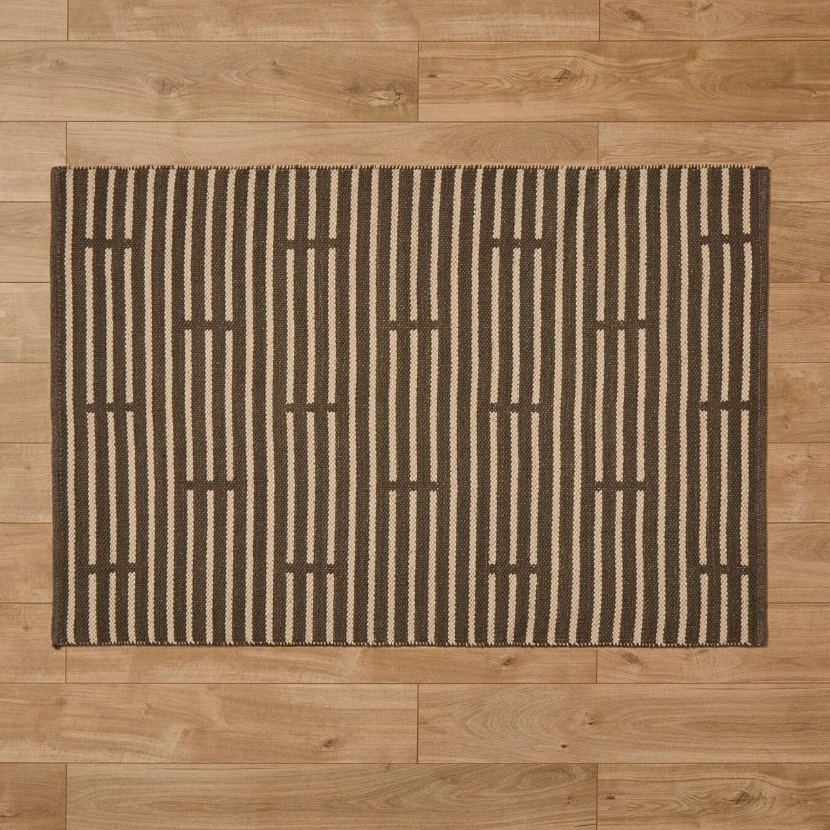 Rushall Wool and Cotton Rug - Gunmetal Grey - 160 x 230cm