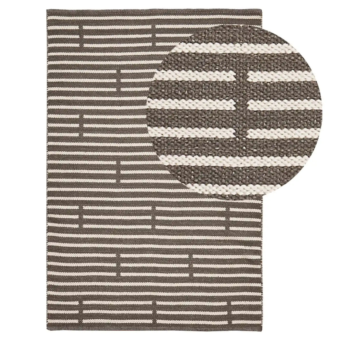 Rushall Wool and Cotton Rug - Gunmetal Grey - 160 x 230cm