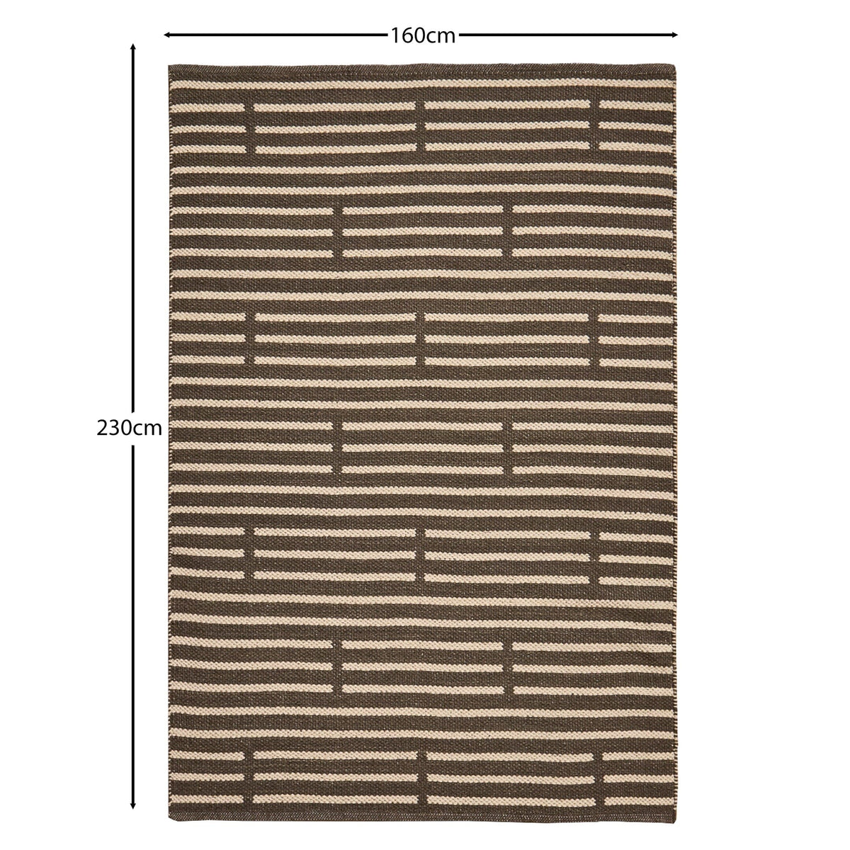 Rushall Wool and Cotton Rug - Gunmetal Grey - 160 x 230cm