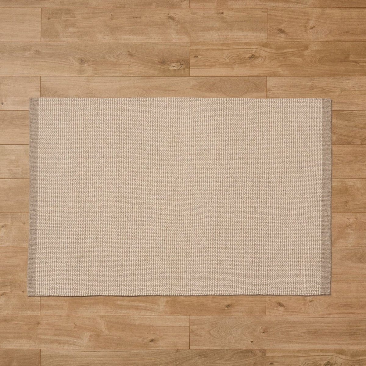 Cotham Clay & Natural Striped Wool with Cotton Rug - 200 x 290cm