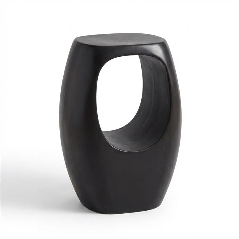 Sohan 32cm Side Table - Lava Black Concrete