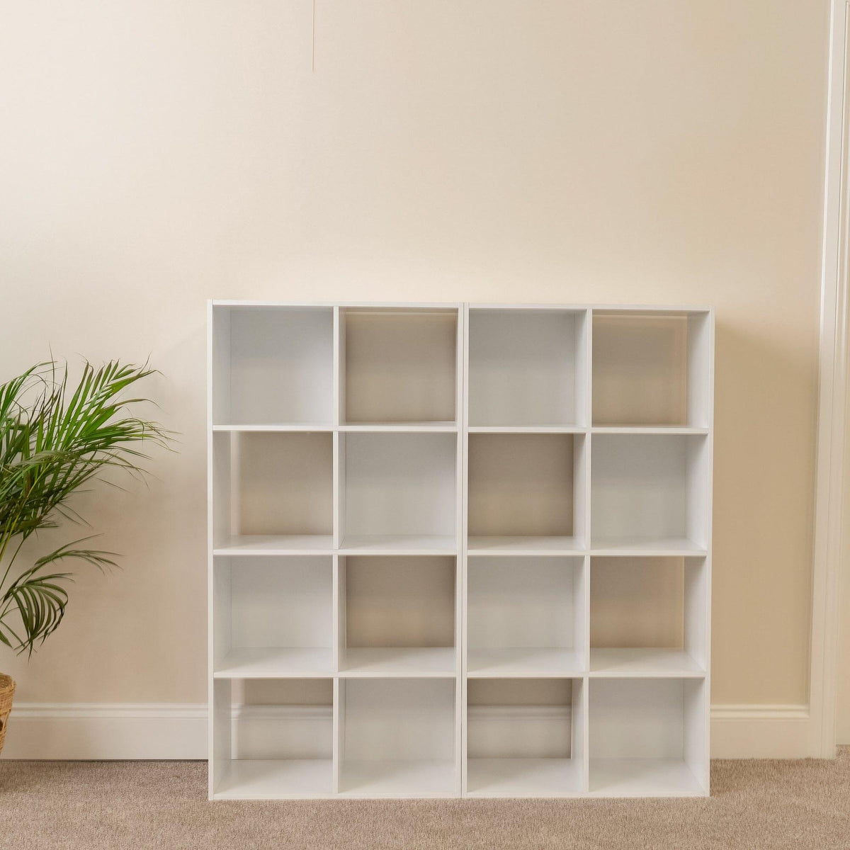 Cara 16 Cube Storage Unit - Chalk White - Two 8x2 Units