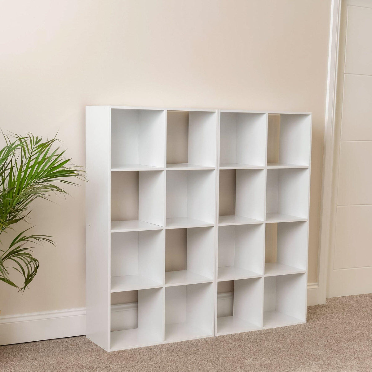 Cara 16 Cube Storage Unit - Chalk White - Two 8x2 Units