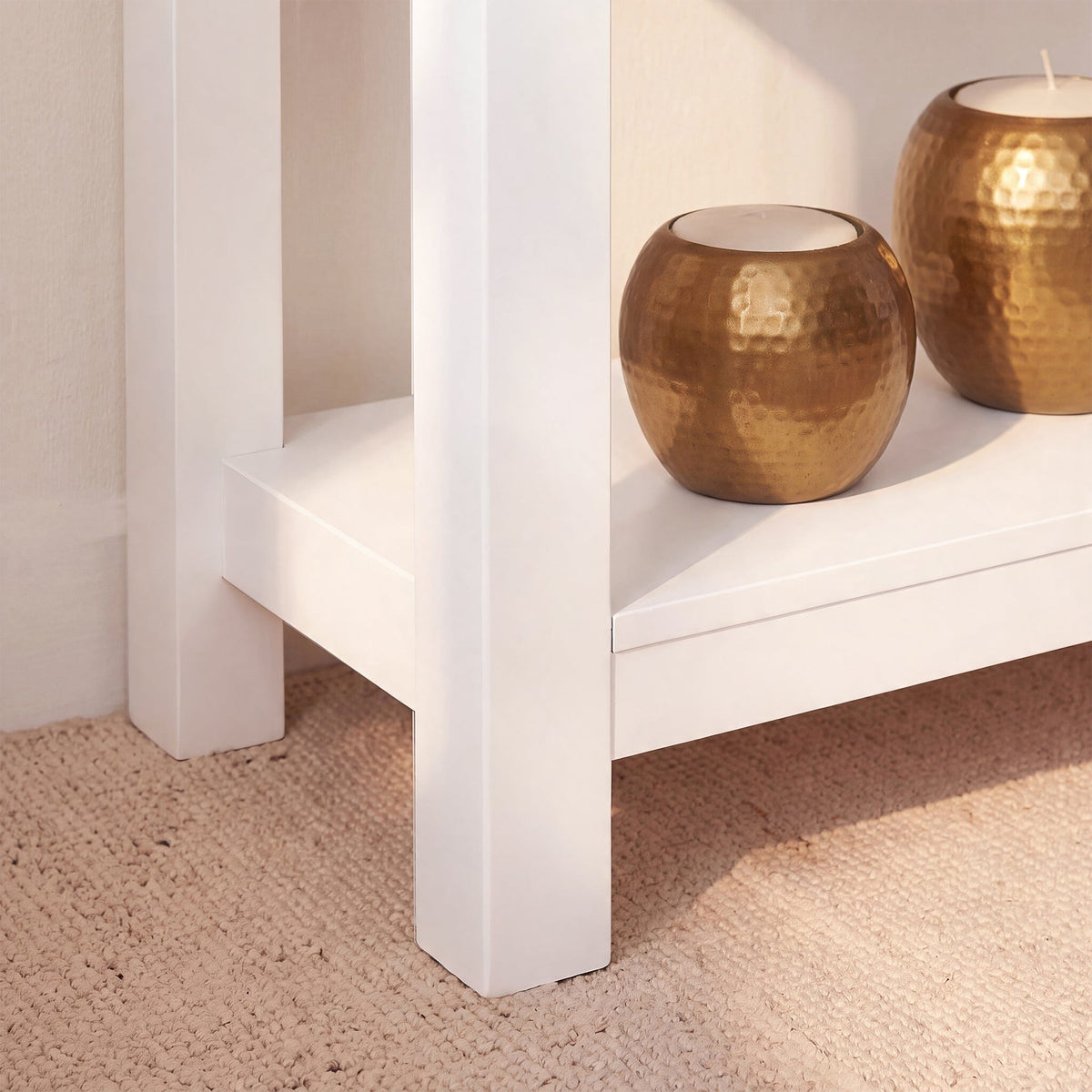 Bampton Alabaster White 2 Drawer Console Table