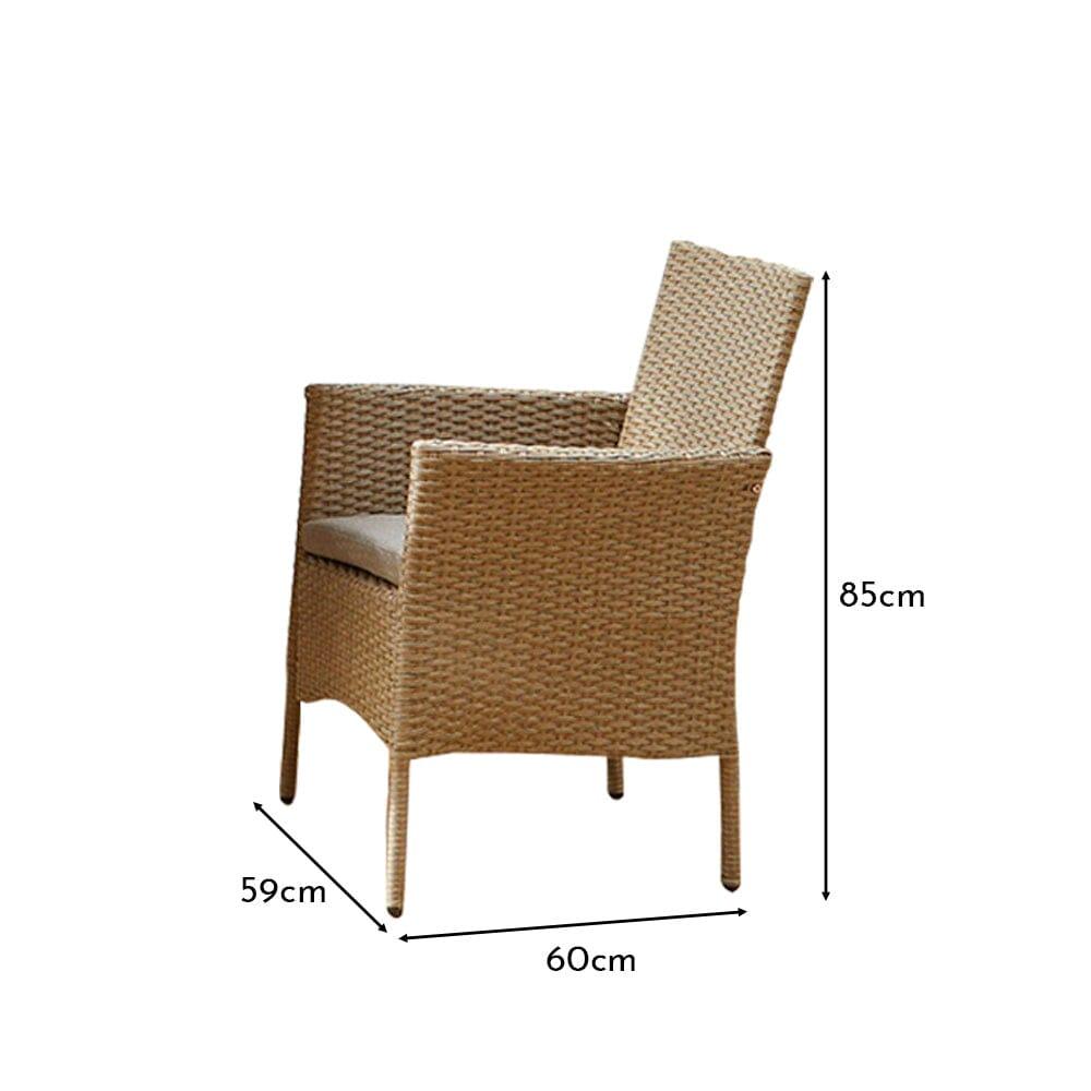 Outlet - Kemble/Marston Outdoor Stackable Chair - Natural Brown - Set of 2