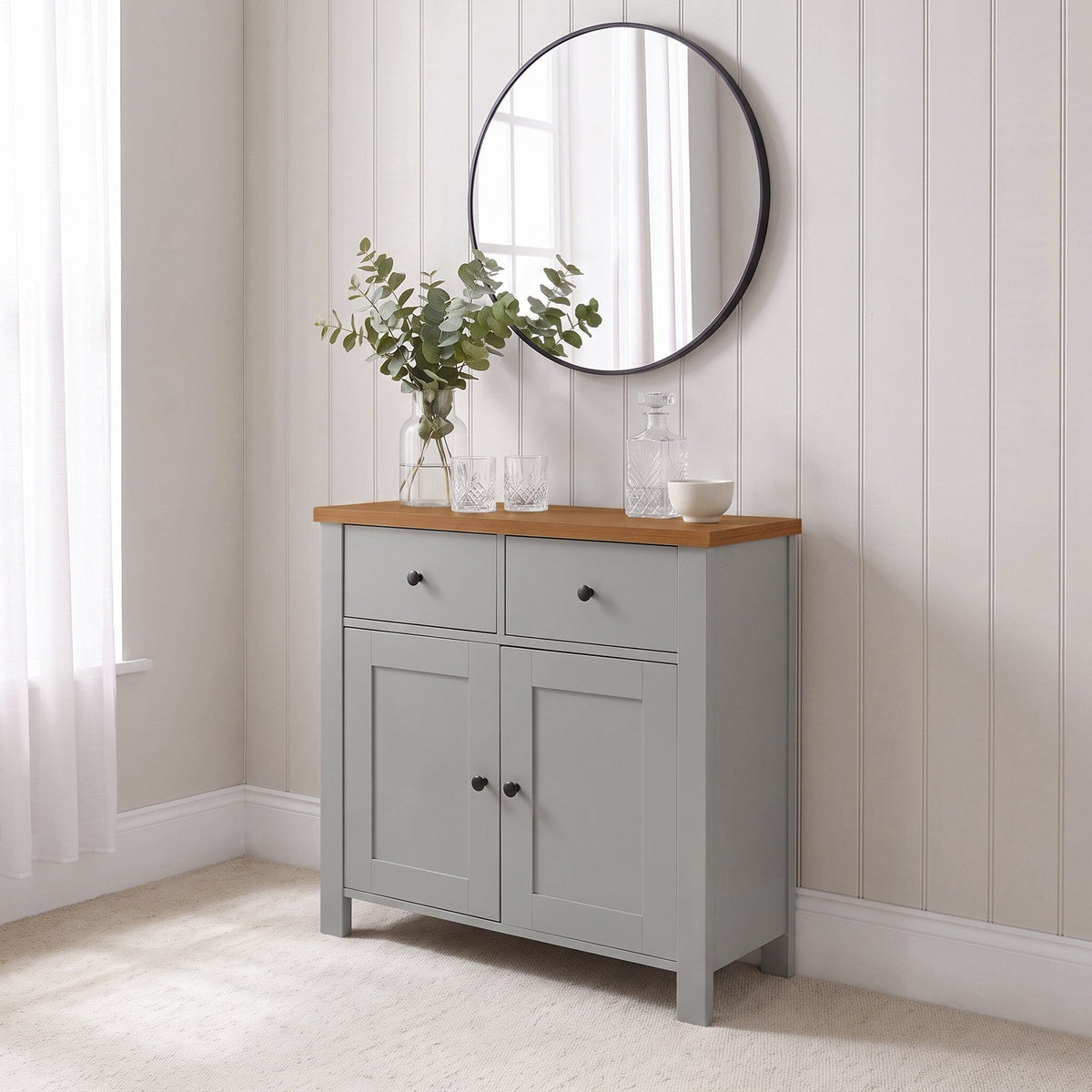 Bampton 2 Door Sideboard - Stone Grey