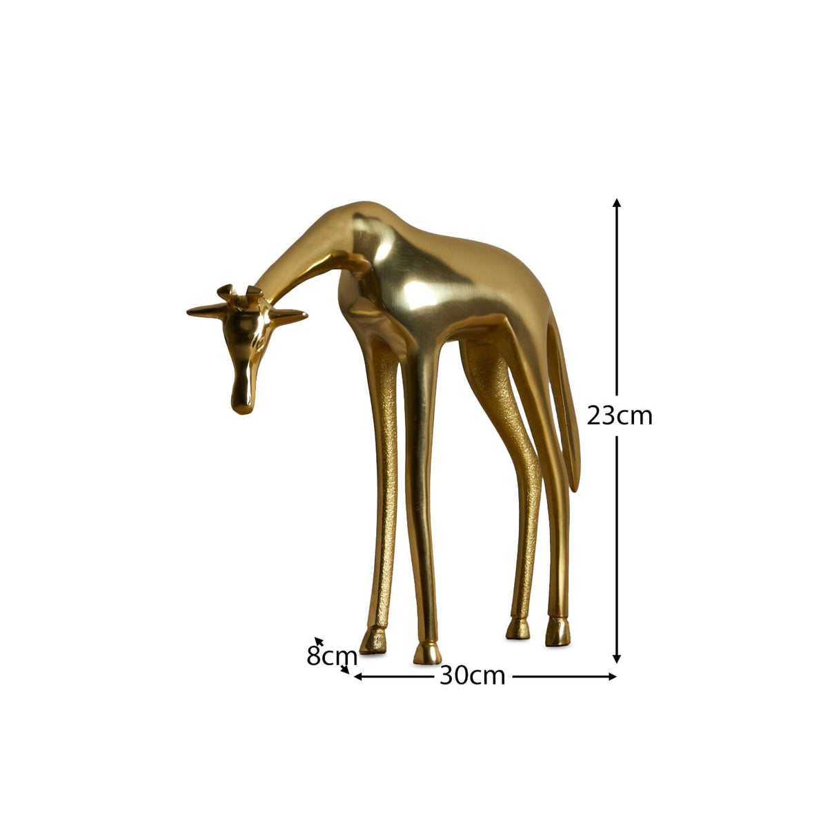 Outlet - Nakuru Resting Metal Giraffe Ornament - Gold