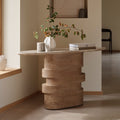 Adam 140cm Almond Brown & Lady Grey Marble Oval Console Table