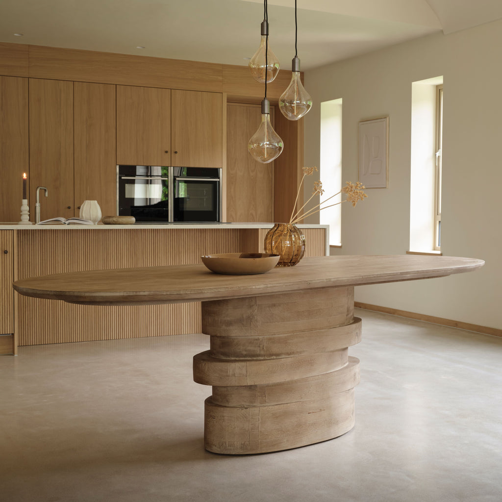 Adam 240cm Almond Brown Oval Dining Table