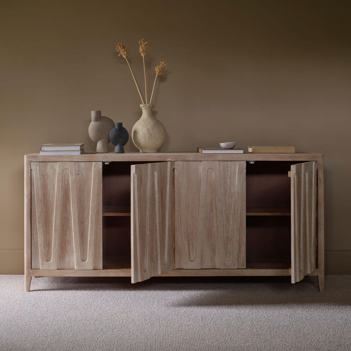 Bastian 4 Door Sideboard - Limewash