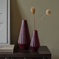 Moura Glass Vase - Set of 2 - Burgundy Red