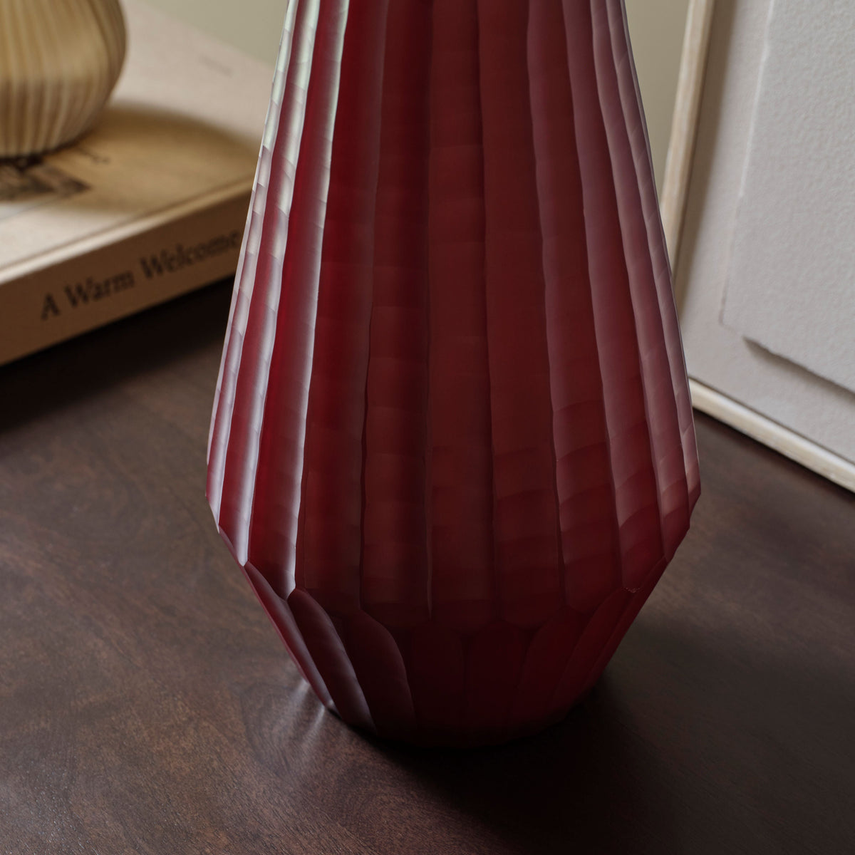 Moura Glass Vase - Set of 2 - Burgundy Red
