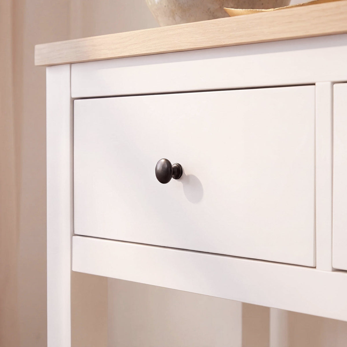 Bampton Alabaster White 2 Drawer Console Table