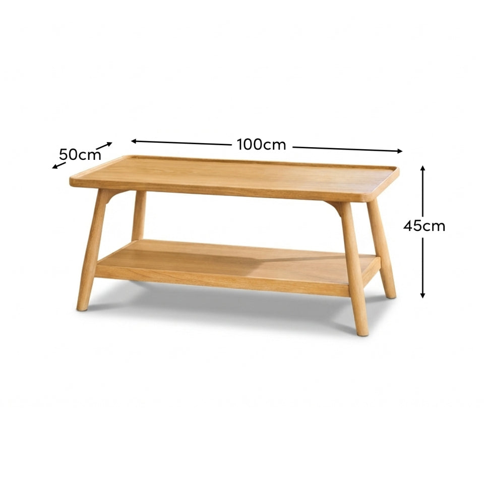 Tilly 100cm Rectangular Coffee Table - Whitewash Oak
