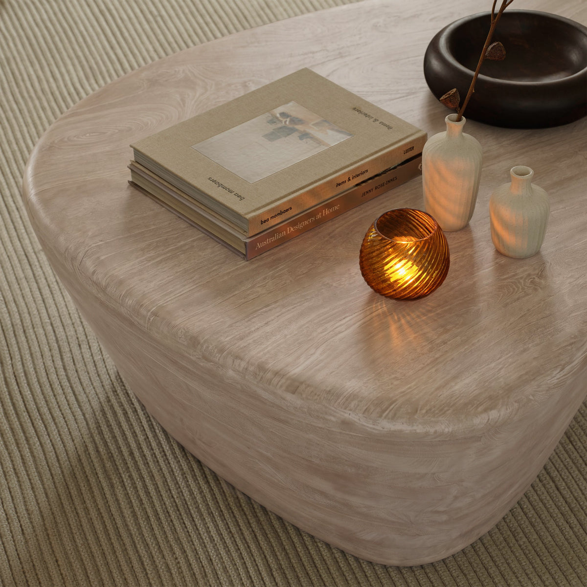 Alder 107cm Limewash Freeform Coffee Table