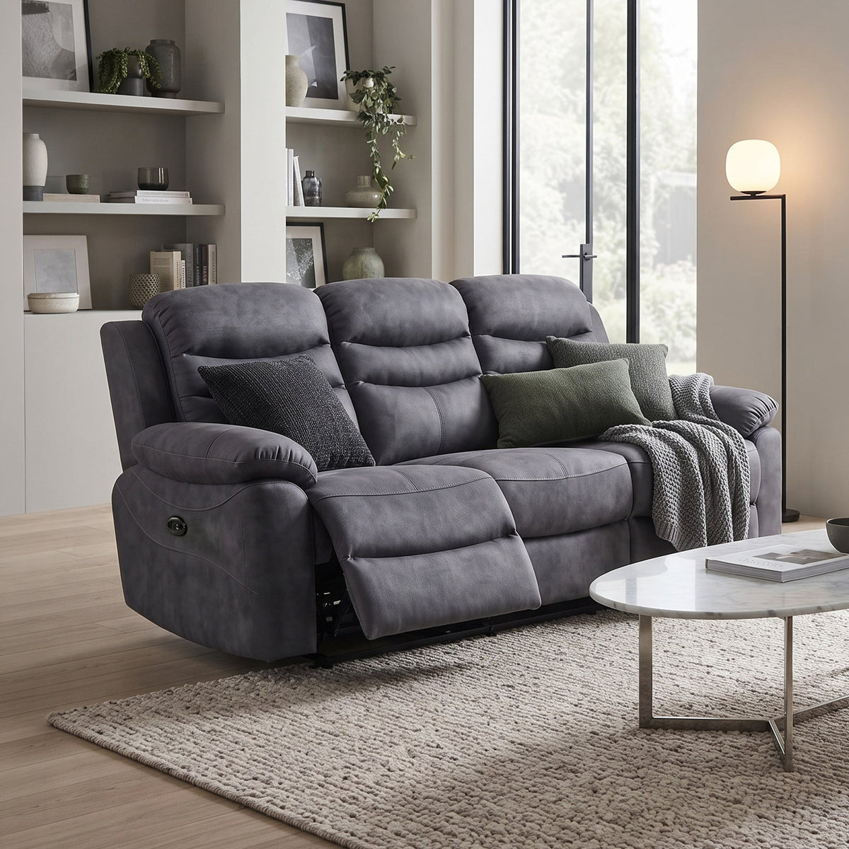 Conway Charcoal Power Reclining 2 Seater Sofa