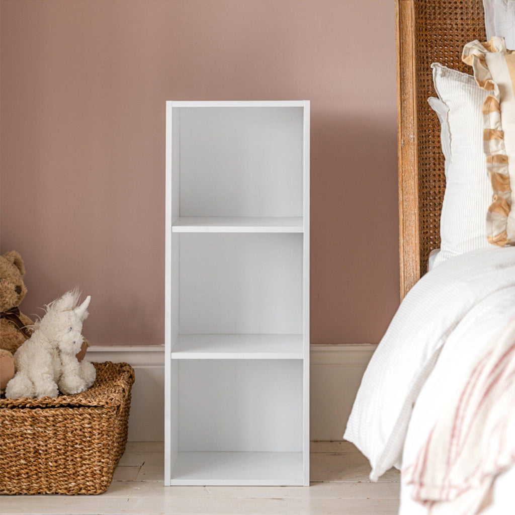 OUTLET - Cara 3 Tier Storage Unit - Chalk White Bookcase
