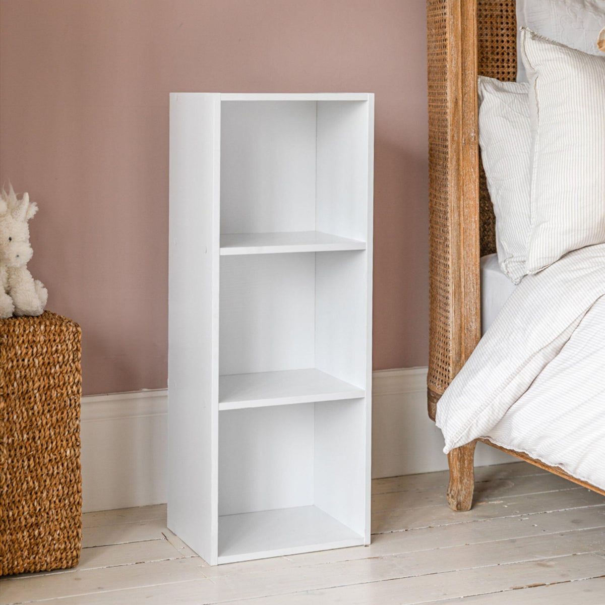 OUTLET - Cara 3 Tier Storage Unit - Chalk White Bookcase