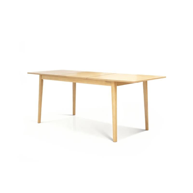 Paul 160-220cm Whitewash Oak Extending Dining Table Set - 6 Seater - 2 Tilly Woven Dining Chairs with 2 Tilly Woven Dining Benches