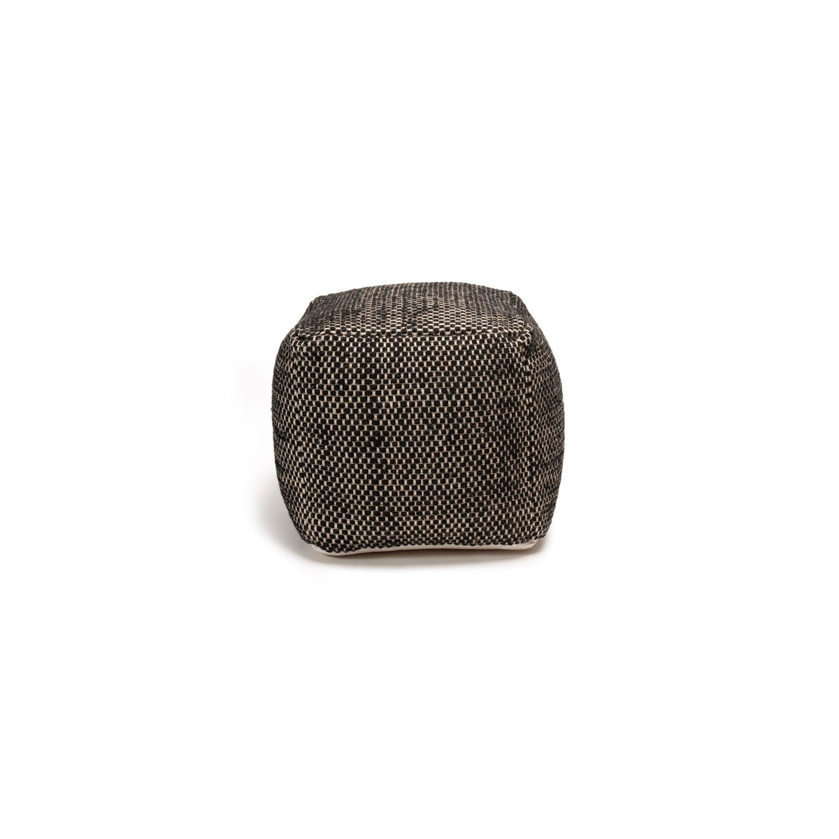 Outlet - Atcham Wool & Cotton Ottoman Stool - Black