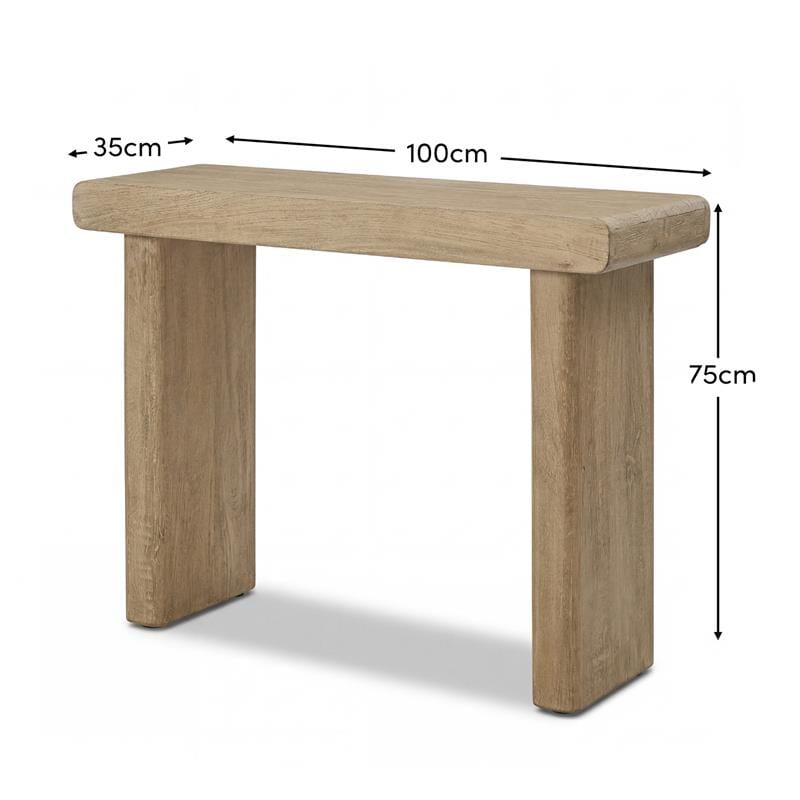 Nevaeh Chalked Mango Wood Console Table - 100cm