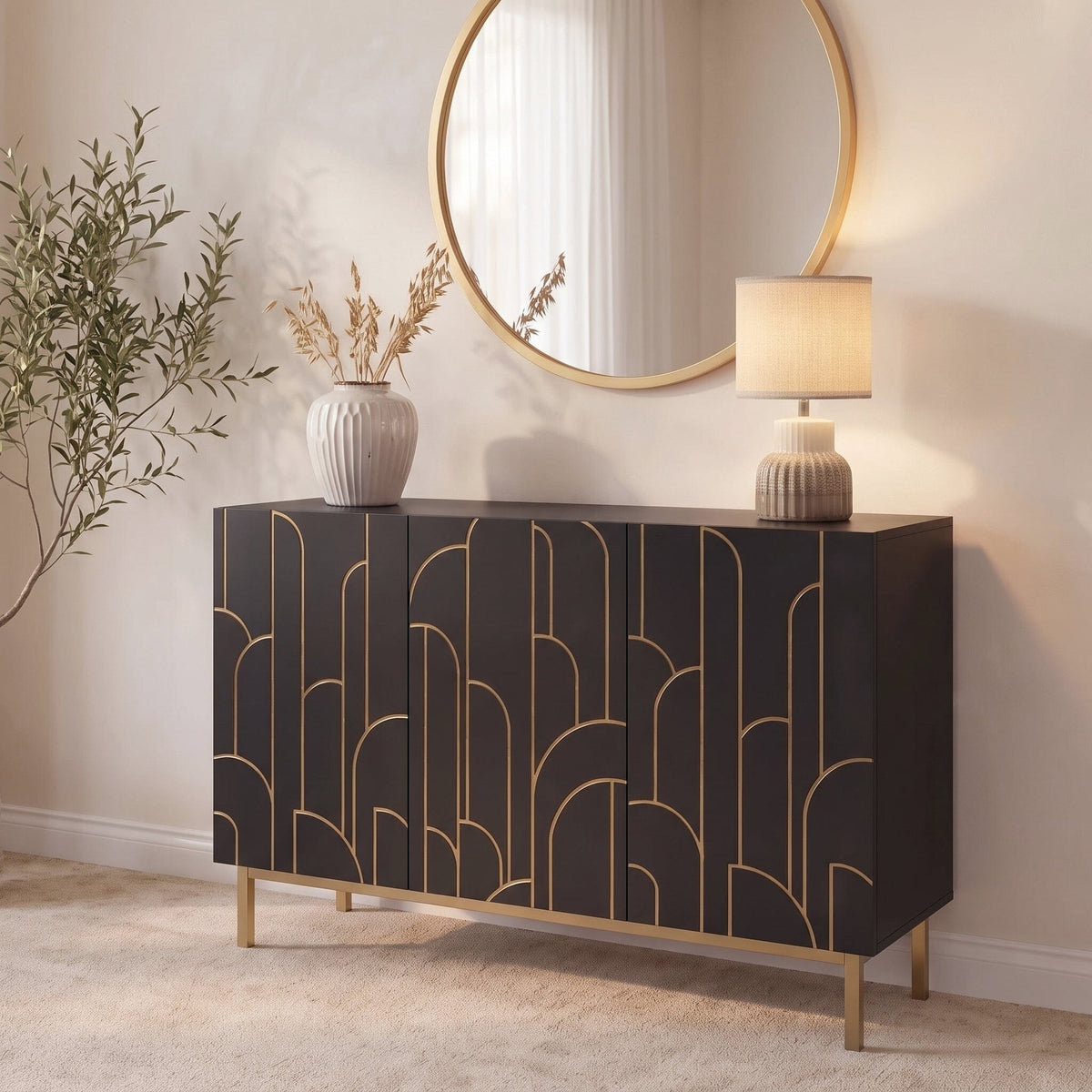 Gatsby 3 Door Sideboard - Noir Black