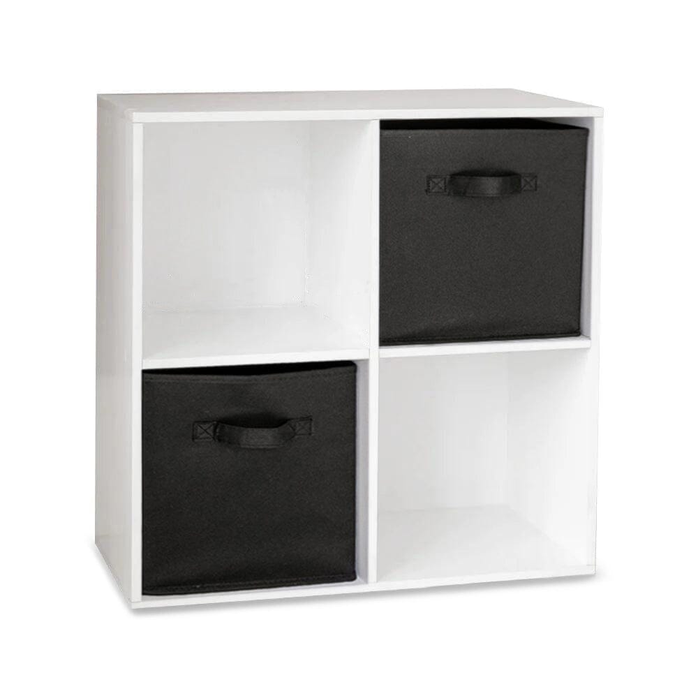 Cara Wooden 4 Cube Storage Unit - Black Baskets