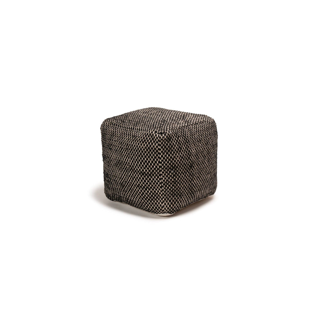 Outlet - Atcham Wool & Cotton Ottoman Stool - Black