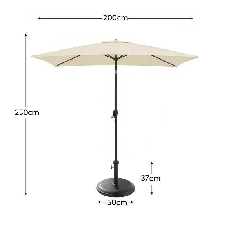 Cream Parasol - 2m Square with Black Base
