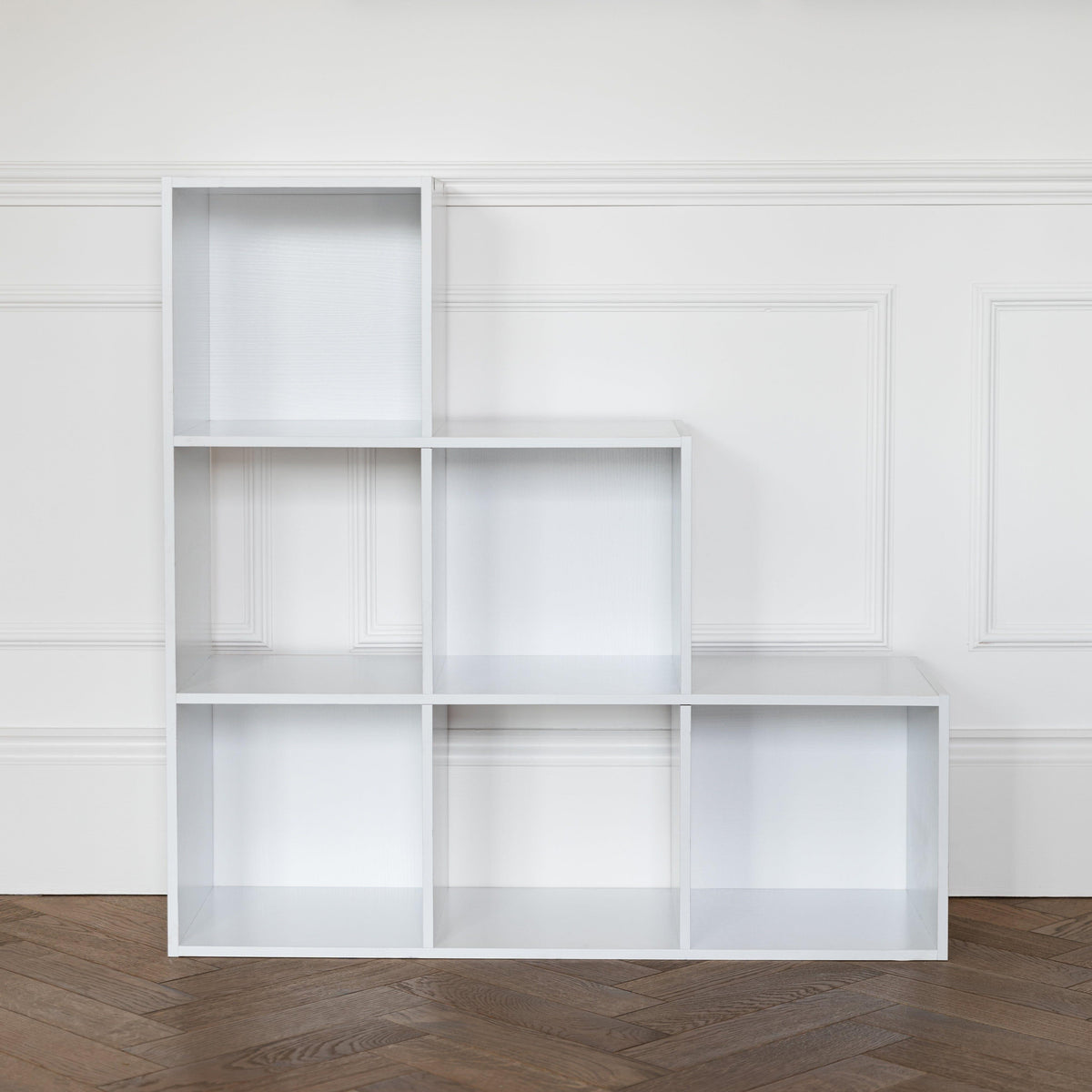 Cara 6 Cube Bookcase Ladder Storage Unit - Chalk White