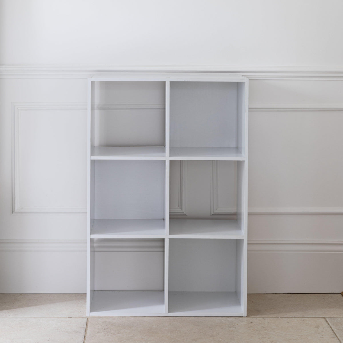 OUTLET - 6 Cube White Bookcase Wooden Display Unit Shelving Storage Bookshelf Shelves - No Basket