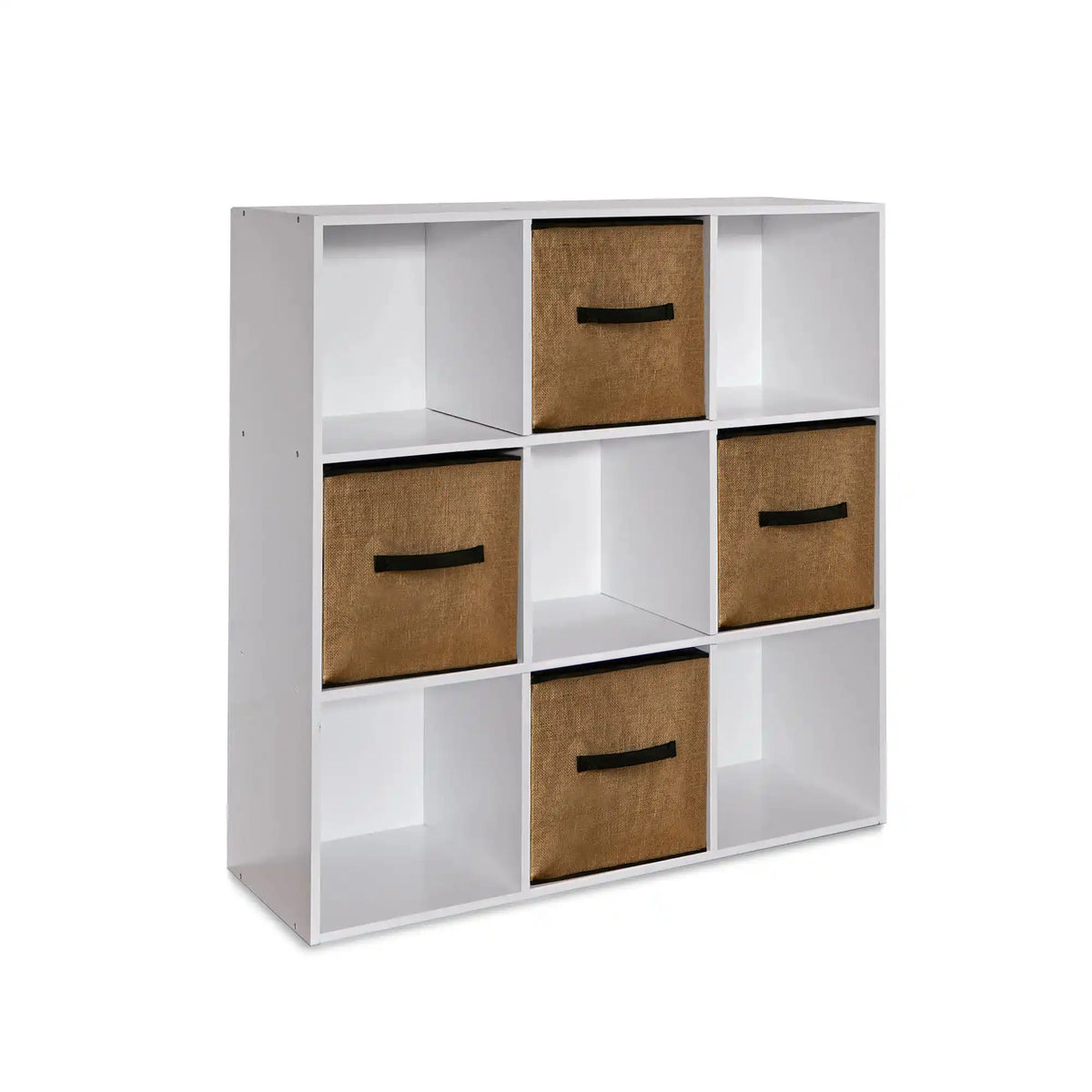 Cara 9 Cube Storage Unit & 4 Jute Handled Box Drawers