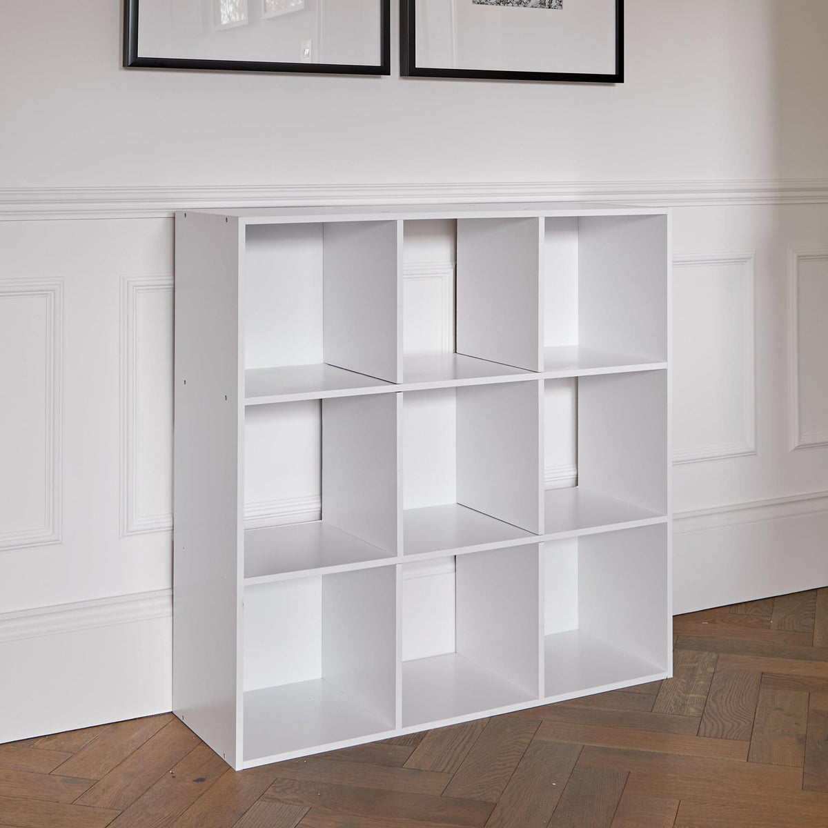 9 Cube Storage Unit - Chalk White Bookcase