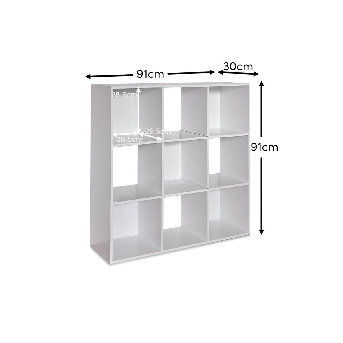 9 Cube Storage Unit - Chalk White Bookcase