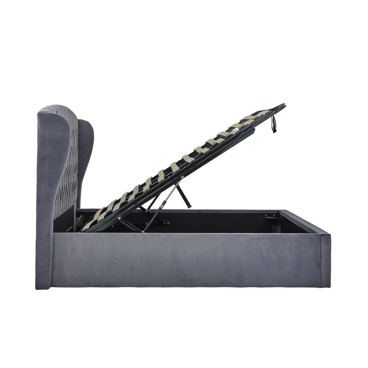Sailsbury Velvet Ottoman Storage Bed Frame