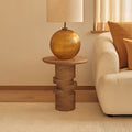 Adam 45cm Almond Brown Round Side Table