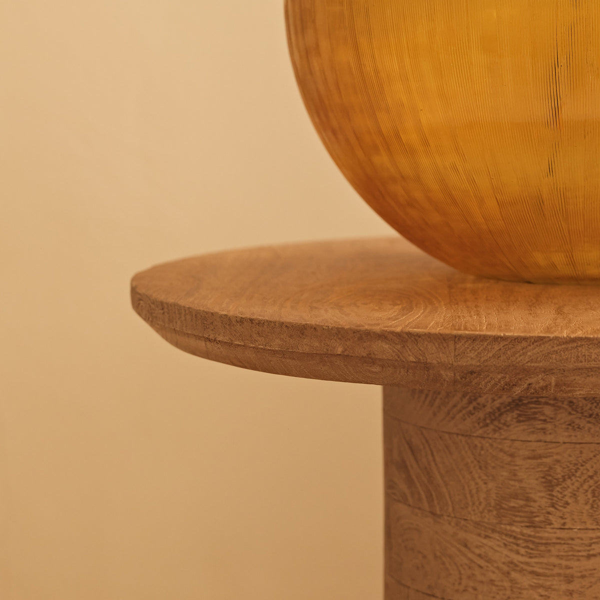 Adam 45cm Almond Brown Round Side Table
